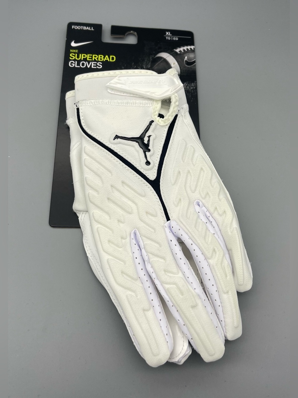 Nike Air Jordan Superbad 6.0 Football Gloves White Black Sz XL & 2XL DX4476-102